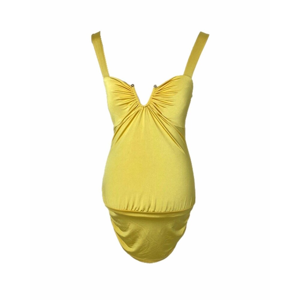 Janice Tiger Lily Women’s Swimsuit Yellow One Piece Sleeveless Size Medium